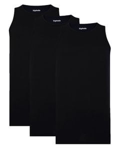 Bigdude 3 Pack Plain Vests Black